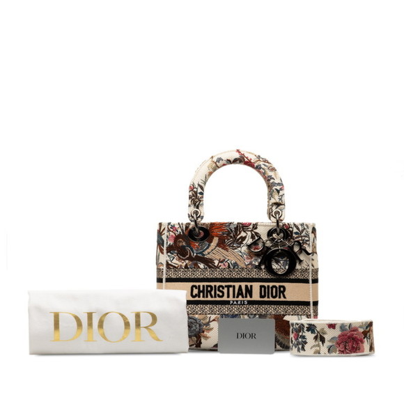 Christian Dior Dior Book Tote Dee-Lite Bird Flower Handbag Shoulder Bag White... - Picture 1 of 10